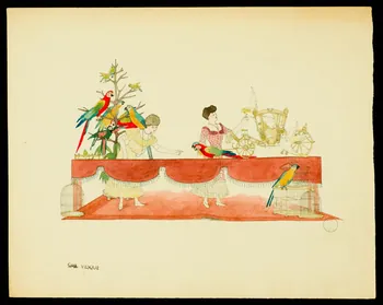 partie d'un ensemble de dessins Numéro de cirque avec des oiseaux 1968.102.1962.3  Photo Mucem
