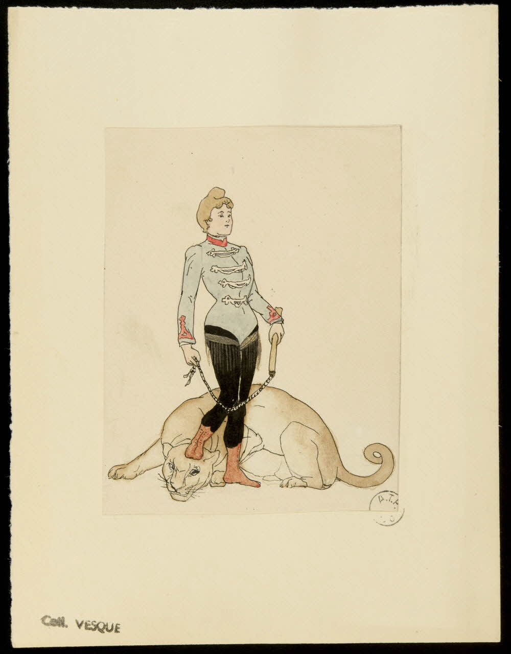 partie d'un ensemble de dessins Femme dompteur et sa panthère 1968.102.1964.1 Photo Mucem