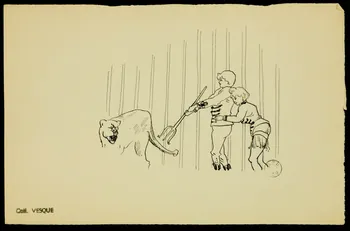partie d'un ensemble de dessins Dans la cage du lion 1968.102.1964.5 Photo Mucem
