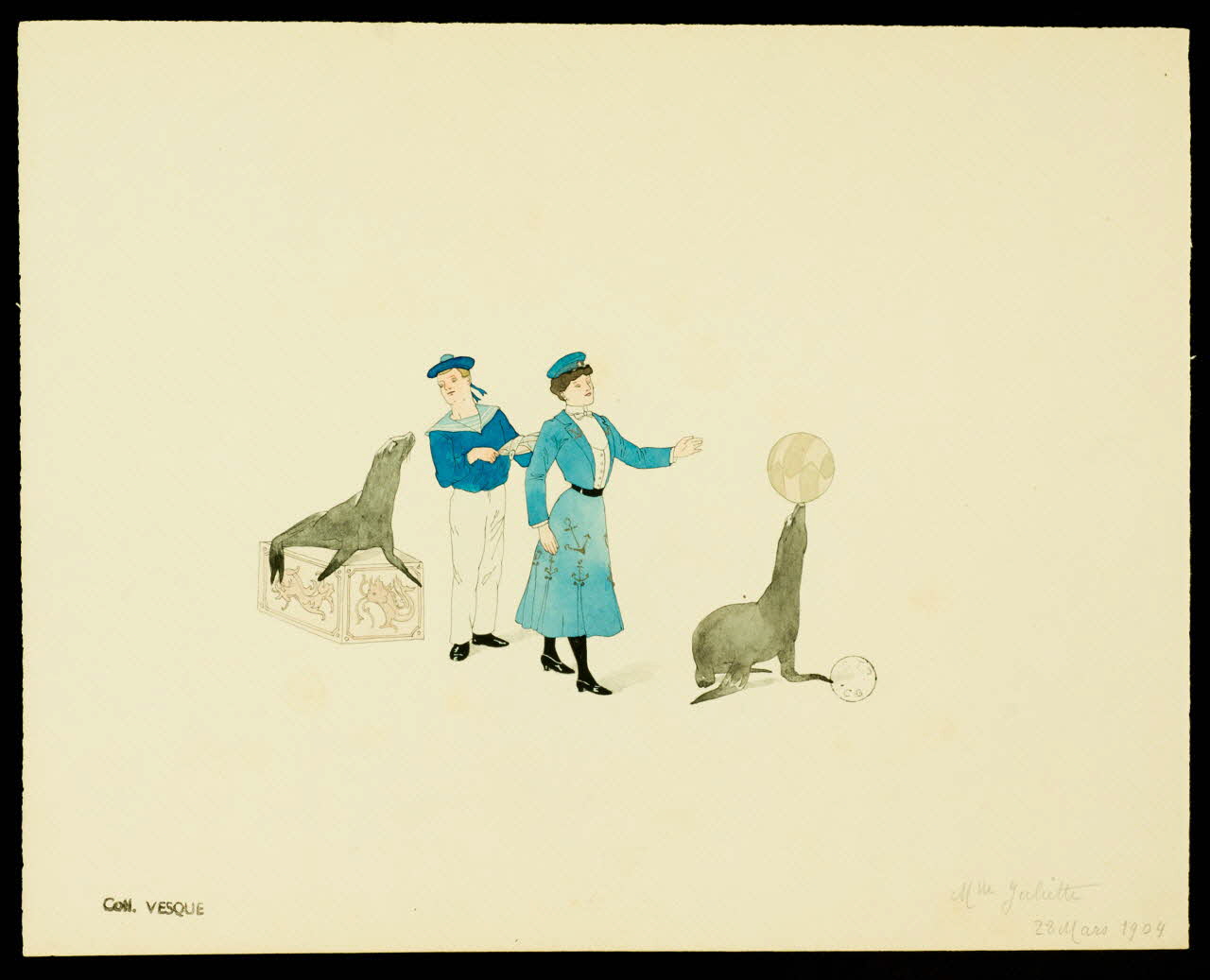 partie d'un ensemble de dessins Mlle Juliette 1968.102.1965.11 Photo Mucem