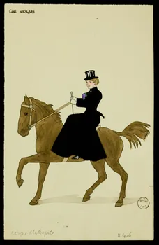 partie d'un ensemble de dessins Cavalière en costume d'amazone 1968.102.1974.2  Photo Mucem