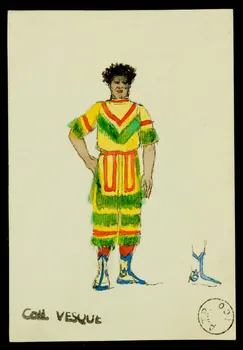 partie d'un ensemble de dessins Homme noir en costume traditionnel 1968.102.1979 Photo Mucem