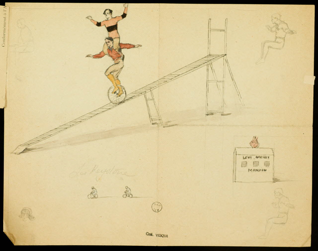 partie d'un ensemble de dessins Les Keystone 1968.102.1985.1 Photo Mucem