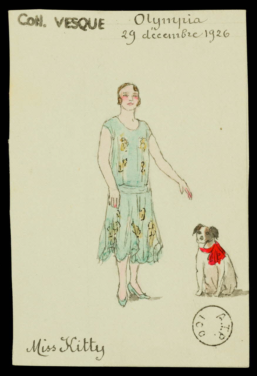 partie d'un ensemble de dessins Olympia  29 décembre 1926  Miss Kitty 1968.102.1994.1 Photo Mucem