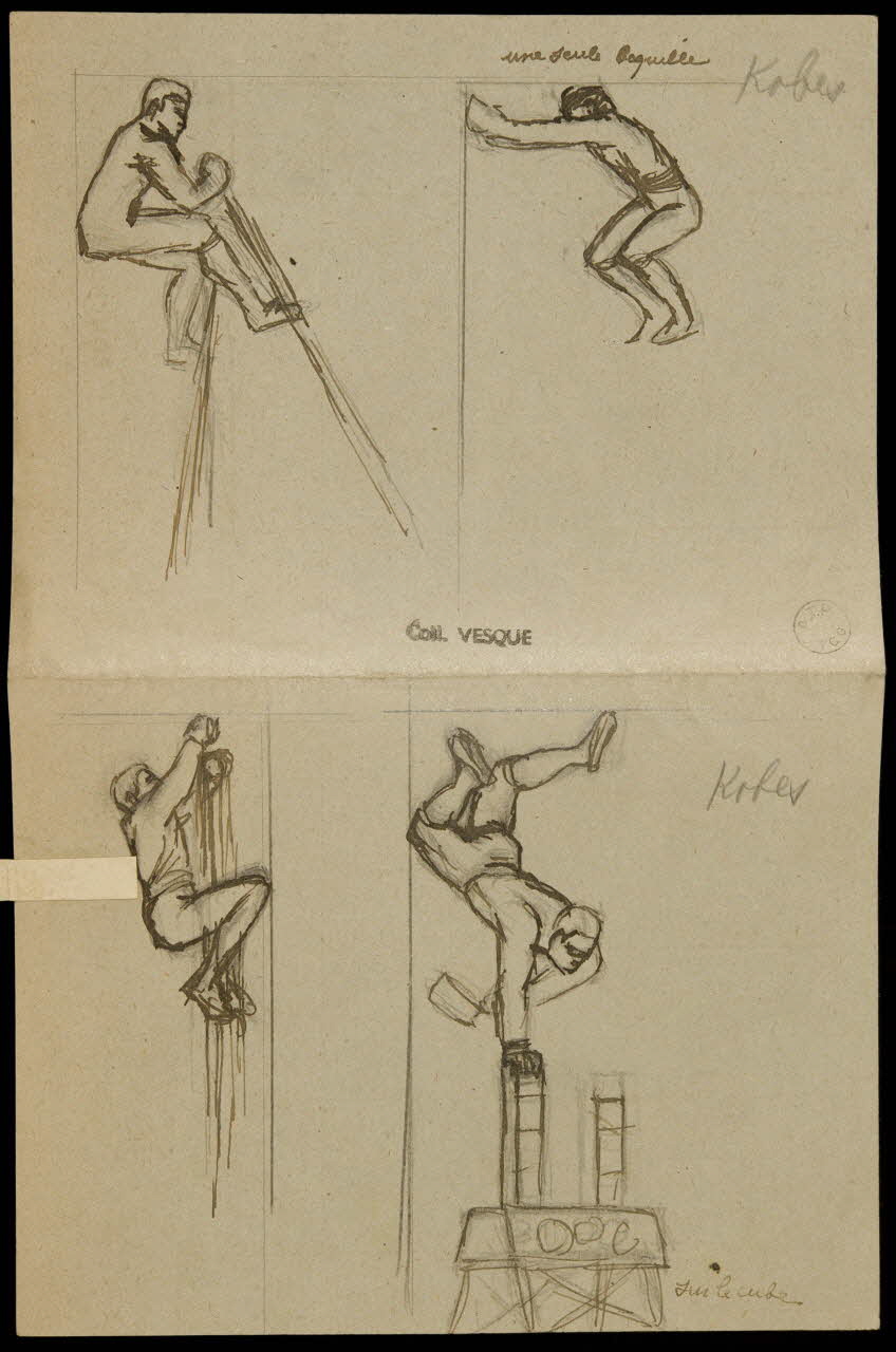 partie d'un ensemble de dessins Une seule bequille  Kobes 1968.102.1998.3 Photo Mucem