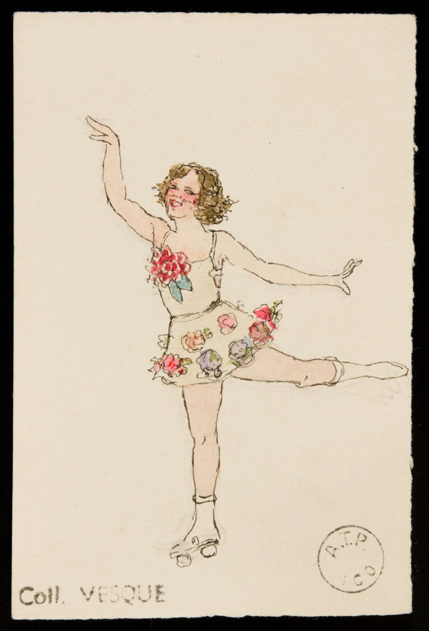 partie d'un ensemble de dessins Patineuse à roulettes 1968.102.2007 Photo Mucem