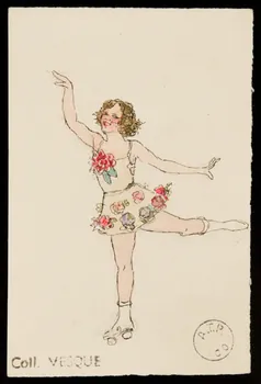 partie d'un ensemble de dessins Patineuse à roulettes 1968.102.2007 Photo Mucem
