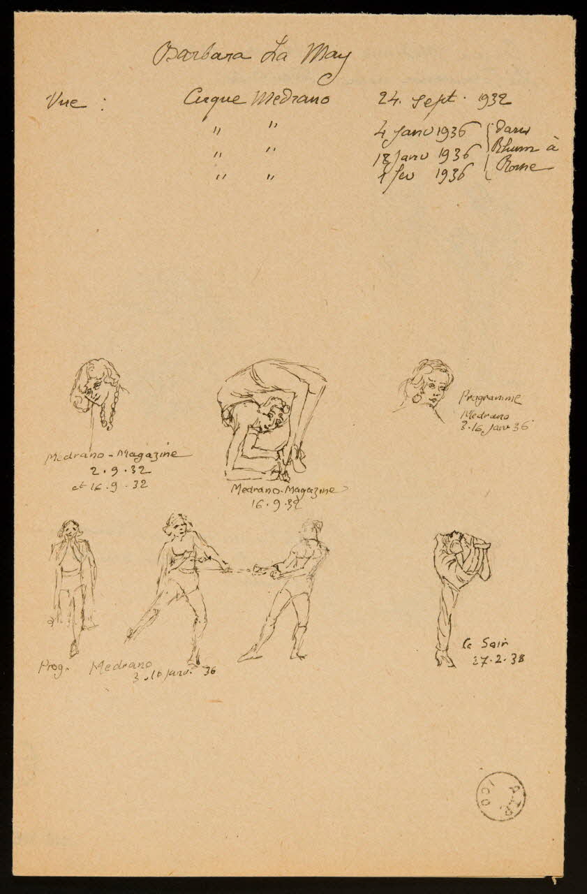 partie d'un ensemble de dessins Babara La May 1968.102.2009 Photo Mucem