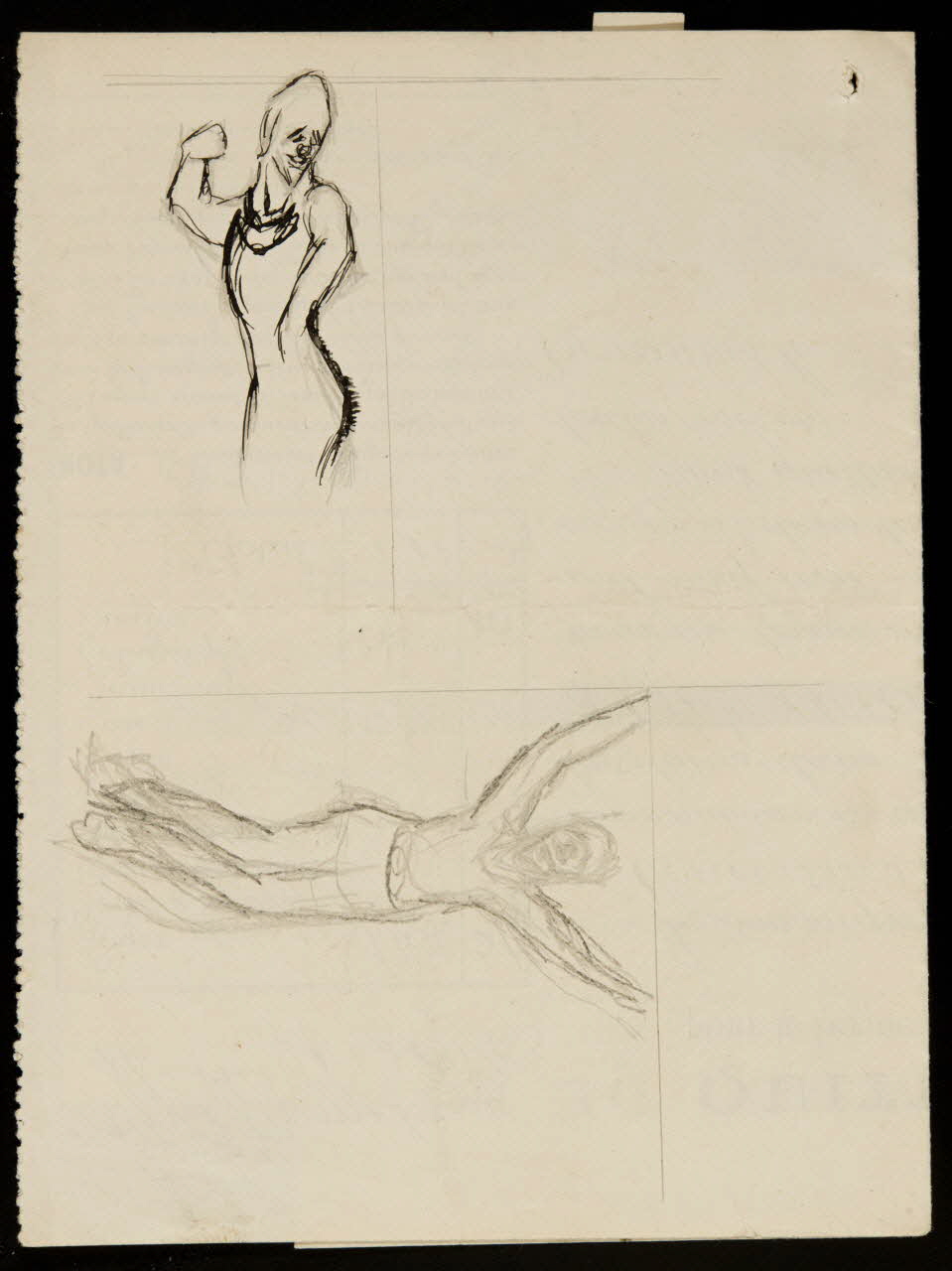 partie d'un ensemble de dessins Esquisse de personnage de cirque 1968.102.2021.4 Photo Mucem