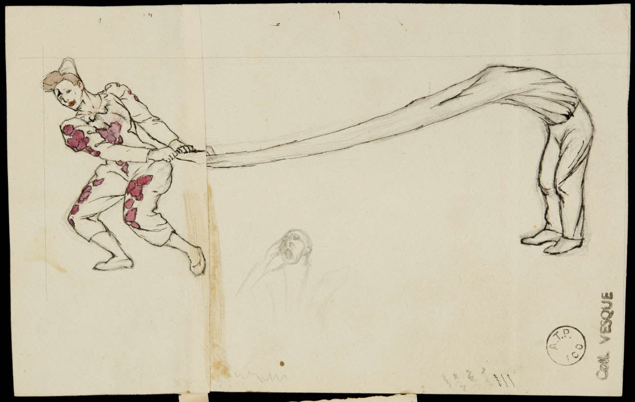 partie d'un ensemble de dessins Scène avec deux clowns 1968.102.2024.3 Photo Mucem