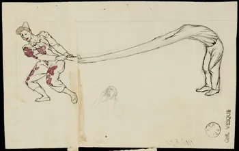 partie d'un ensemble de dessins Scène avec deux clowns 1968.102.2024.3  Photo Mucem