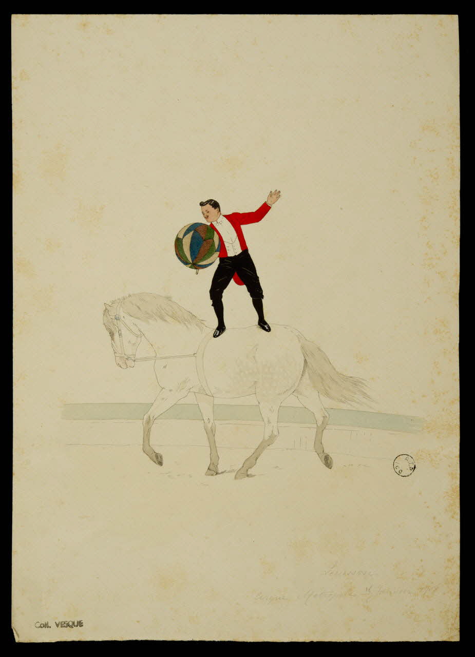 dessin Lecusson  Cirque Métropole 16 Janvier 1908 1968.102.203.1 Photo Mucem