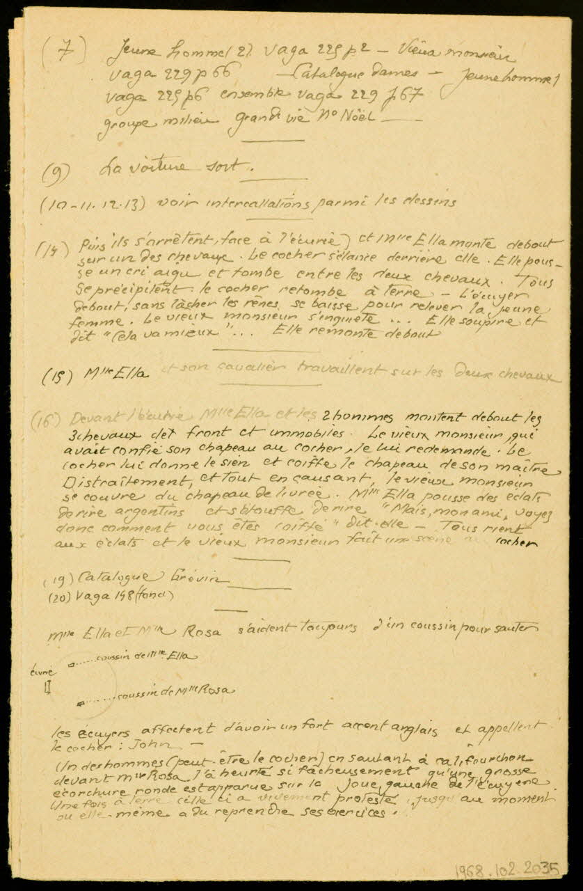 partie d'un ensemble de dessins Numéros équestres 1968.102.2035.1/3 Photo Mucem