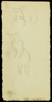 partie d'un ensemble de dessins Tête d'homme de profil 1968.102.2044.6 Photo Mucem