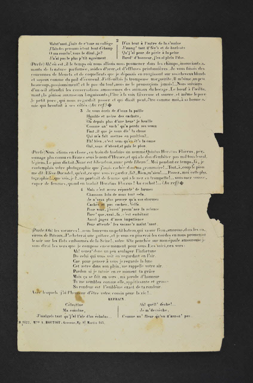 chanson petit format 1965.151.7 Photo Mucem