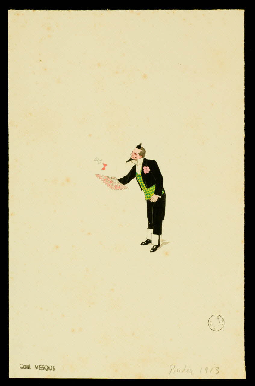 partie d'un ensemble de dessins Numéro de cirque avec un éventail 1968.102.2051.4 Photo Mucem