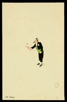 partie d'un ensemble de dessins Numéro de cirque avec un éventail 1968.102.2051.4 Photo Mucem