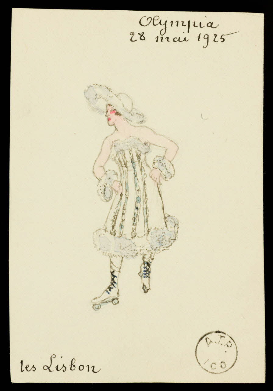 partie d'un ensemble de dessins Olympia  28 mai 1925  les Lisbon 1968.102.2060 Photo Mucem