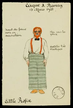 partie d'un ensemble de dessins Cirque A. Rancy  13 Mars 1921  Little Rofix 1968.102.2063.1  Photo Mucem