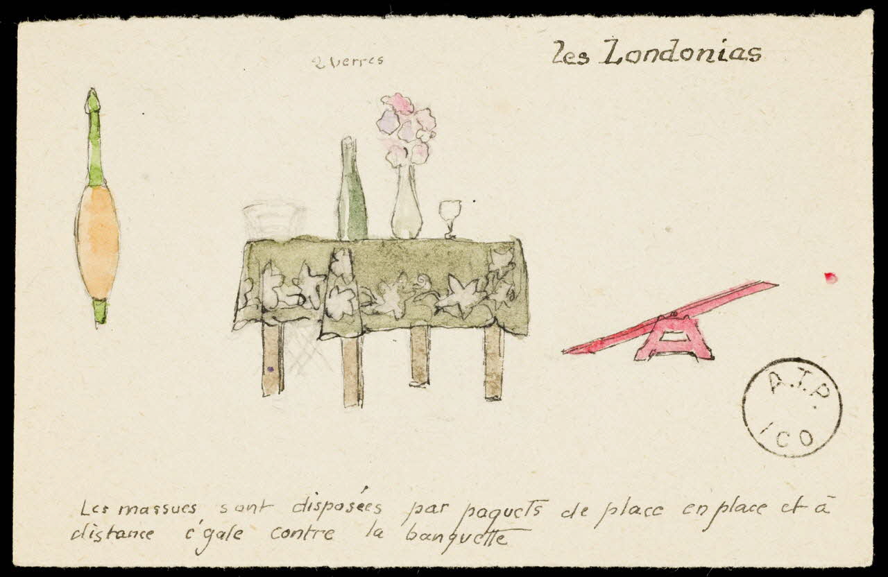 partie d'un ensemble de dessins les Londonias 1968.102.2068.2 Photo Mucem