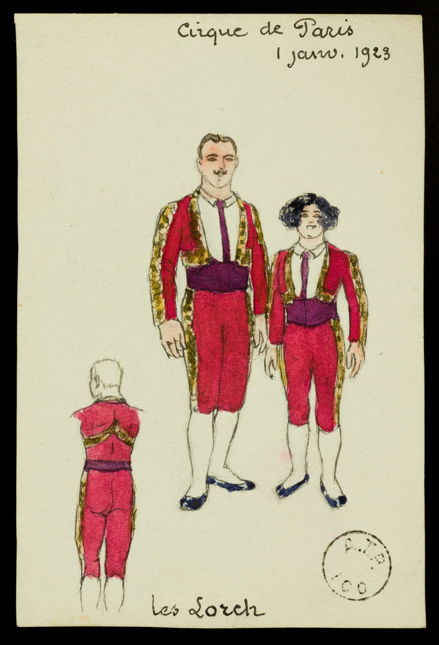 partie d'un ensemble de dessins Cirque de Paris  1 janv. 1923  les Lorch 1968.102.2074.4 Photo Mucem