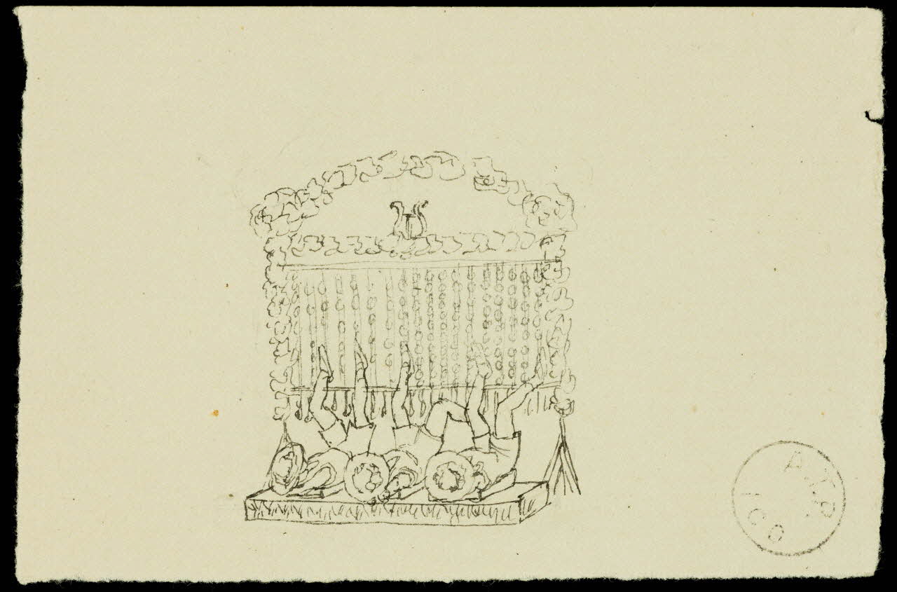 partie d'un ensemble de dessins Les Lorrain accompagnés par l'orchestre 1968.102.2078.3 Photo Mucem