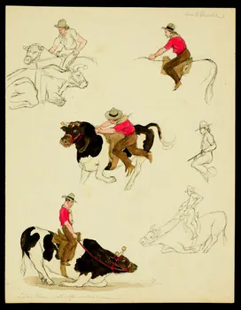 partie d'un ensemble de dessins Numéros de cirque avec des taureaux 1968.102.2086.1  Photo Mucem