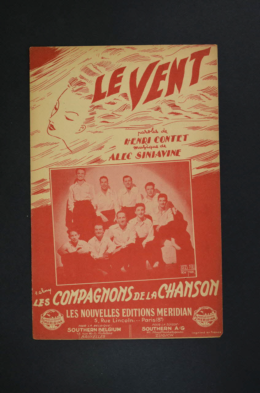 Alec Siniavine ; Henri Contet ; Les Compagnons De La Chanson ; Nouvelles Editions Meridian; chanson petit format 1949 1966.154.10 Photo Mucem