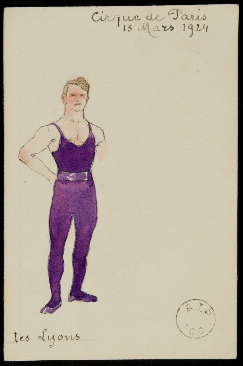 partie d'un ensemble de dessins Cirque de Paris  13 Mars 1924  les Lyons 1968.102.2113 Photo Mucem