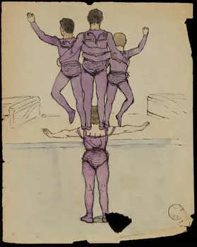 partie d'un ensemble de dessins Numéro d'acrobates 1968.102.2118.2 Photo Mucem