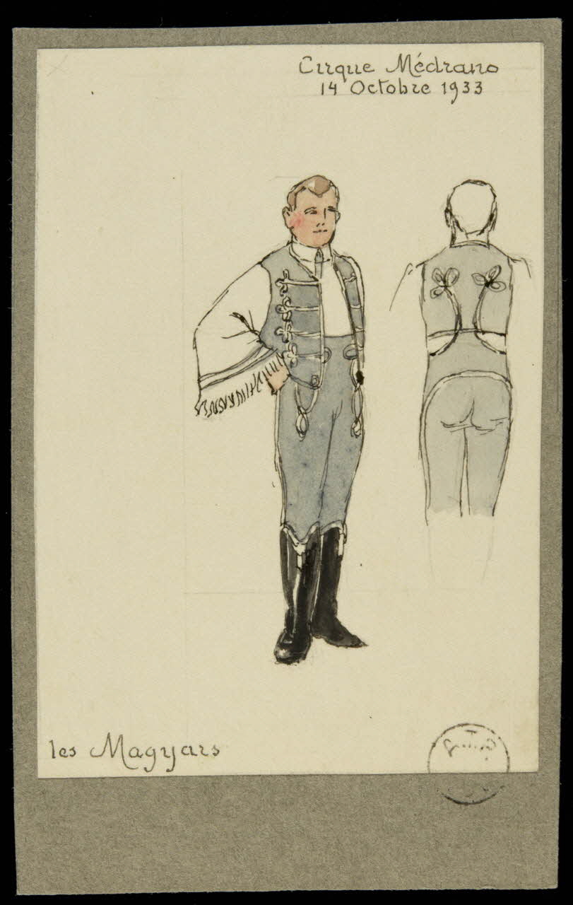 partie d'un ensemble de dessins Cirque Médrano  14 Octobre 1933  les Magyars 1968.102.2121 Photo Mucem