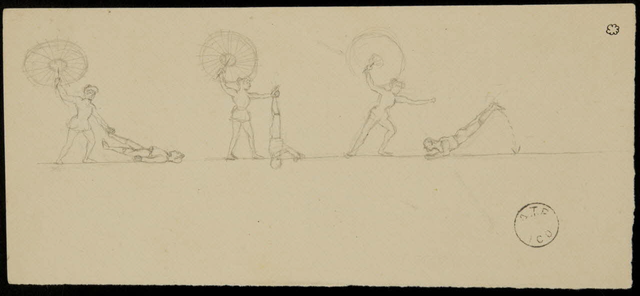 partie d'un ensemble de dessins Mlle Maïss (en culotte) et son frère 1968.102.2125.11 Photo Mucem