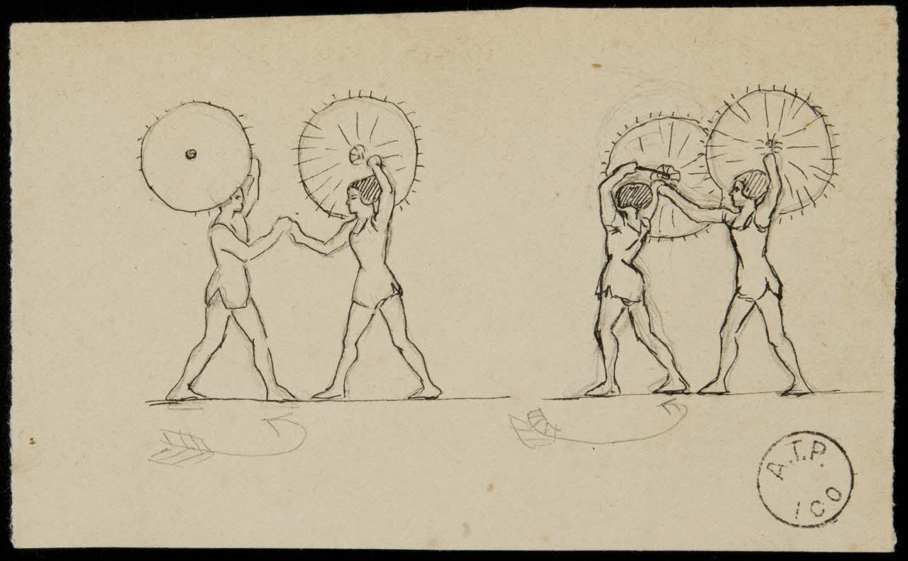 partie d'un ensemble de dessins Mlles Maïss NC 1968.102.2125.9 Photo Mucem