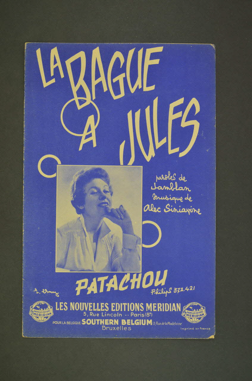 Alec Siniavine ; Jamblan ; Patachou ; Nouvelles Editions Meridian; chanson petit format Île-de-France, France 1957 1966.154.15 Photo Mucem