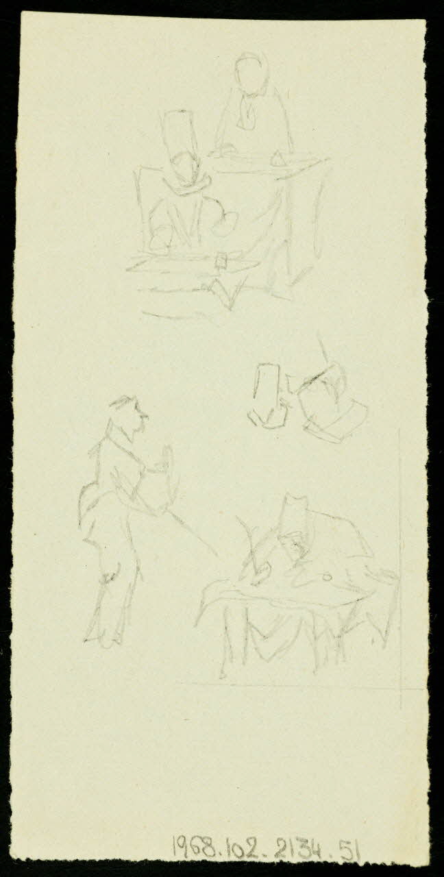partie d'un ensemble de dessins Homme debout parlant à un homme assis 1968.102.2134.51 Photo Mucem
