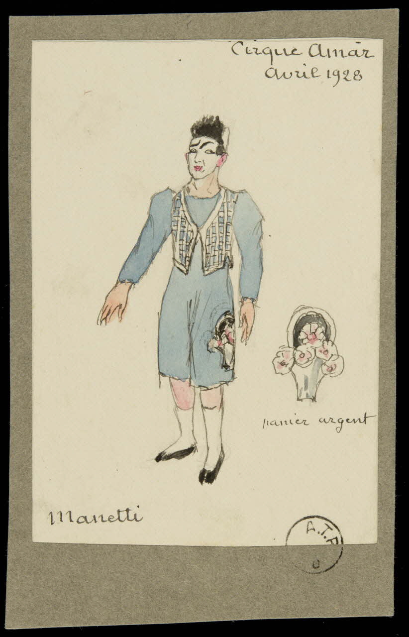 partie d'un ensemble de dessins Cirque Amar  Avril 1928  Manetti 1968.102.2135.1 Photo Mucem