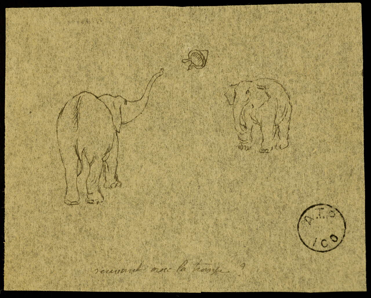 partie d'un ensemble de dessins recevant avec la trompe ? 1968.102.2137.4 Photo Mucem