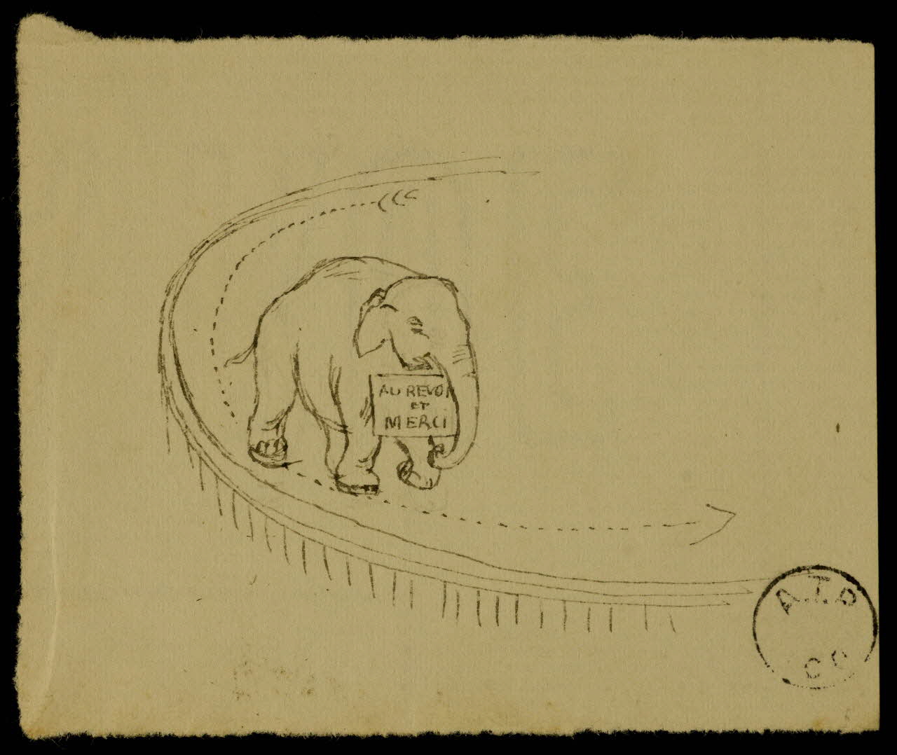 partie d'un ensemble de dessins Mann (le plus petit éléphant) 1968.102.2139.1 Photo Mucem