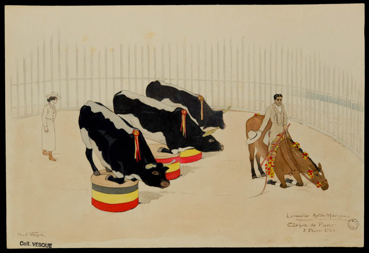partie d'un ensemble de dessins Le cavalier Arturo Manzano 1968.102.2142 Photo Mucem