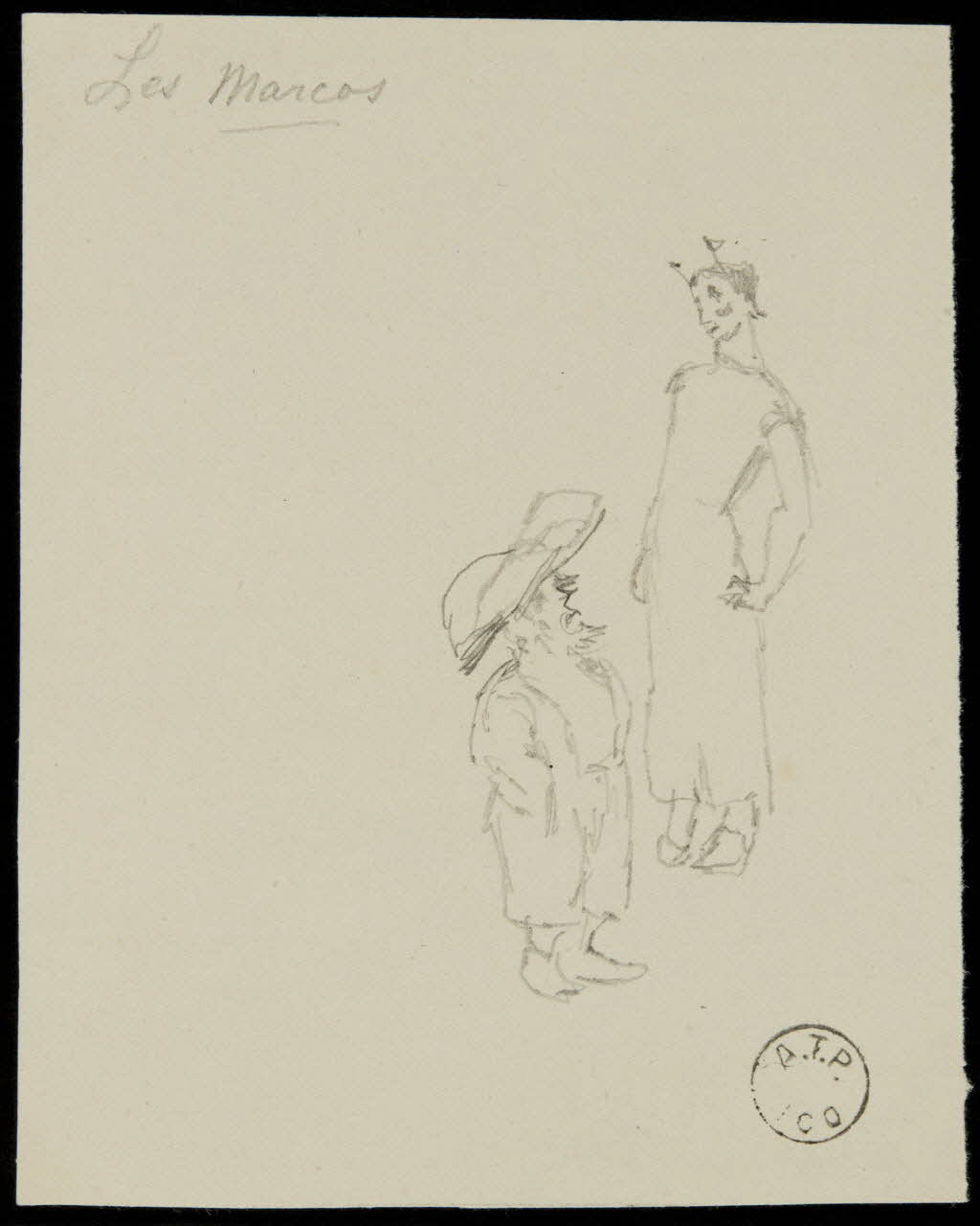 partie d'un ensemble de dessins Les Marcos 1968.102.2162.2 Photo Mucem