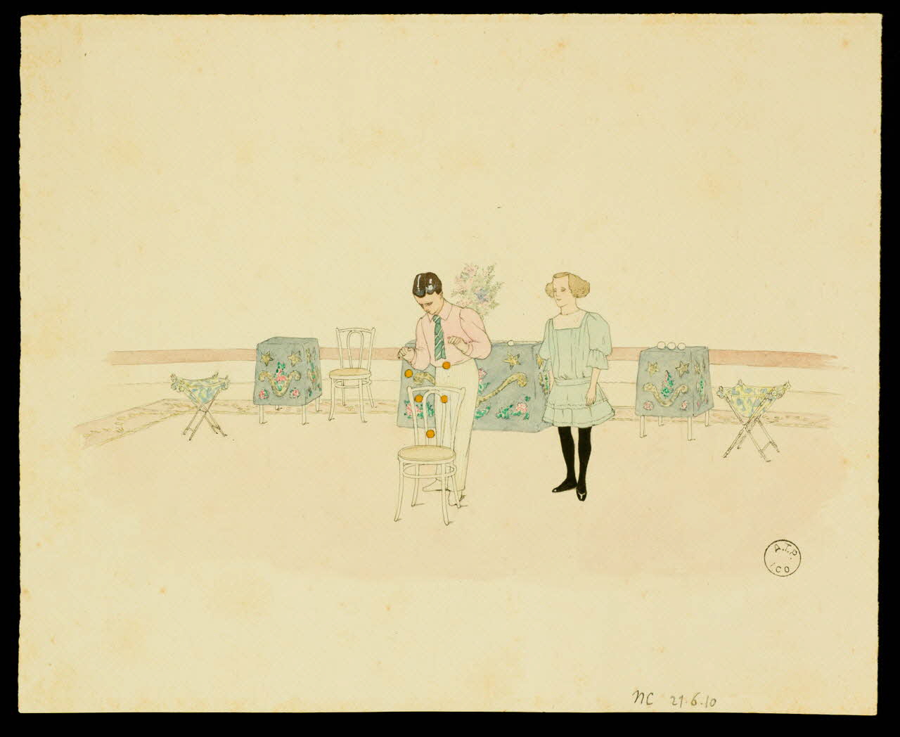 partie d'un ensemble de dessins Numéro de jonglage 1968.102.2181.7 Photo Mucem