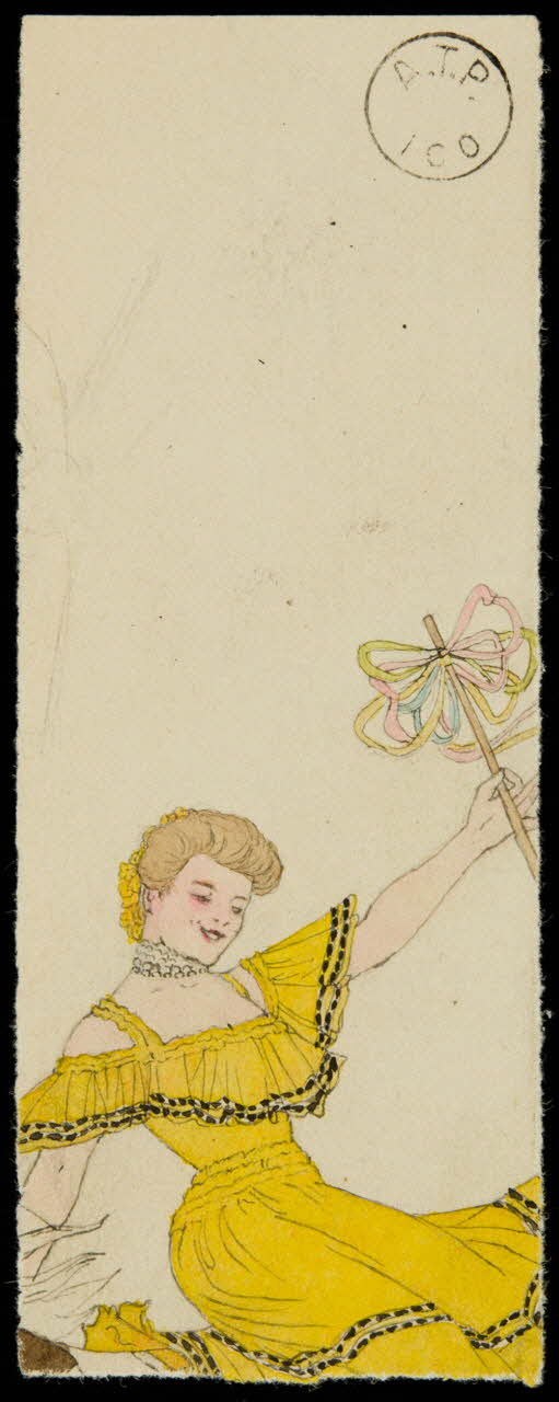 partie d'un ensemble de dessins Femme en robe jaune 1968.102.2190.1 Photo Mucem