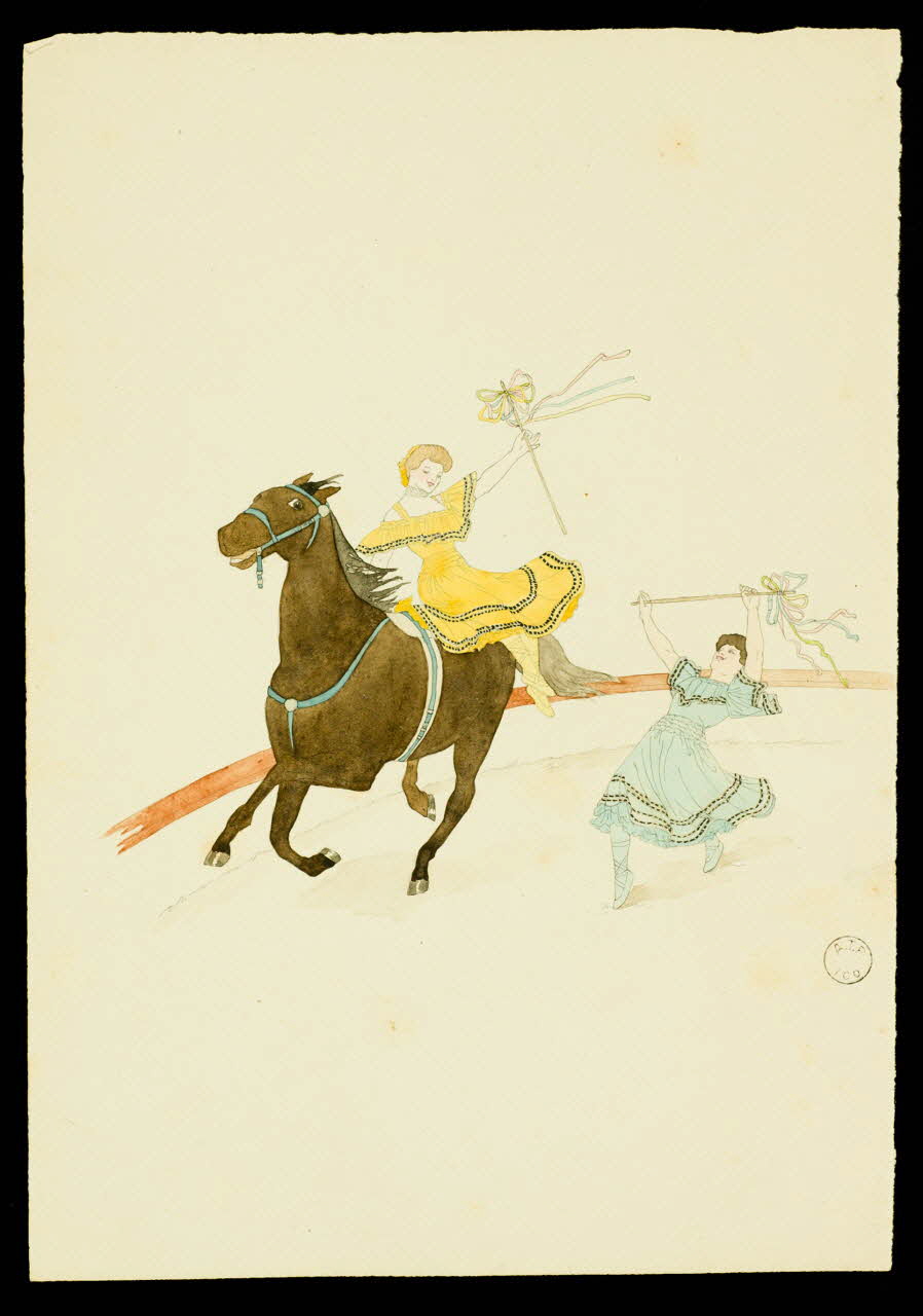 partie d'un ensemble de dessins Femme, cheval et ruban 1968.102.2190.10 Photo Mucem