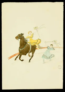 partie d'un ensemble de dessins Femme, cheval et ruban 1968.102.2190.10 Photo Mucem