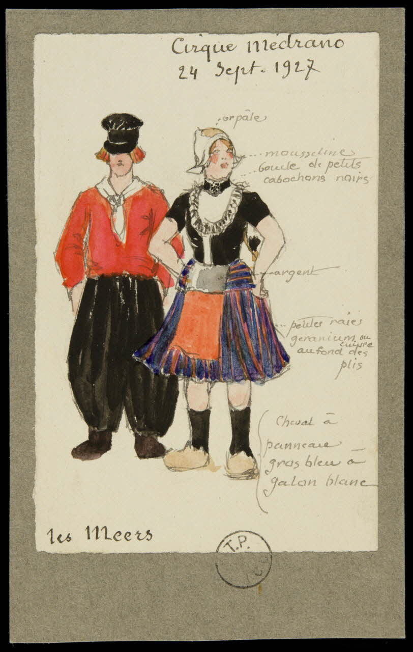 partie d'un ensemble de dessins Cirque Médrano  24 Sept. 1927  les Meers 1968.102.2190.13 Photo Mucem