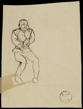 partie d'un ensemble de dessins Homme debout 1968.102.2200.3 Photo Mucem