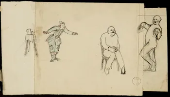 partie d'un ensemble de dessins Clown et homme assis 1968.102.2200.4 Photo Mucem