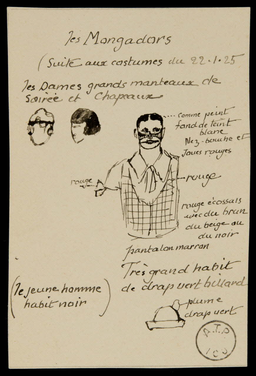 partie d'un ensemble de dessins les Mongadors 1968.102.2220.1 Photo Mucem