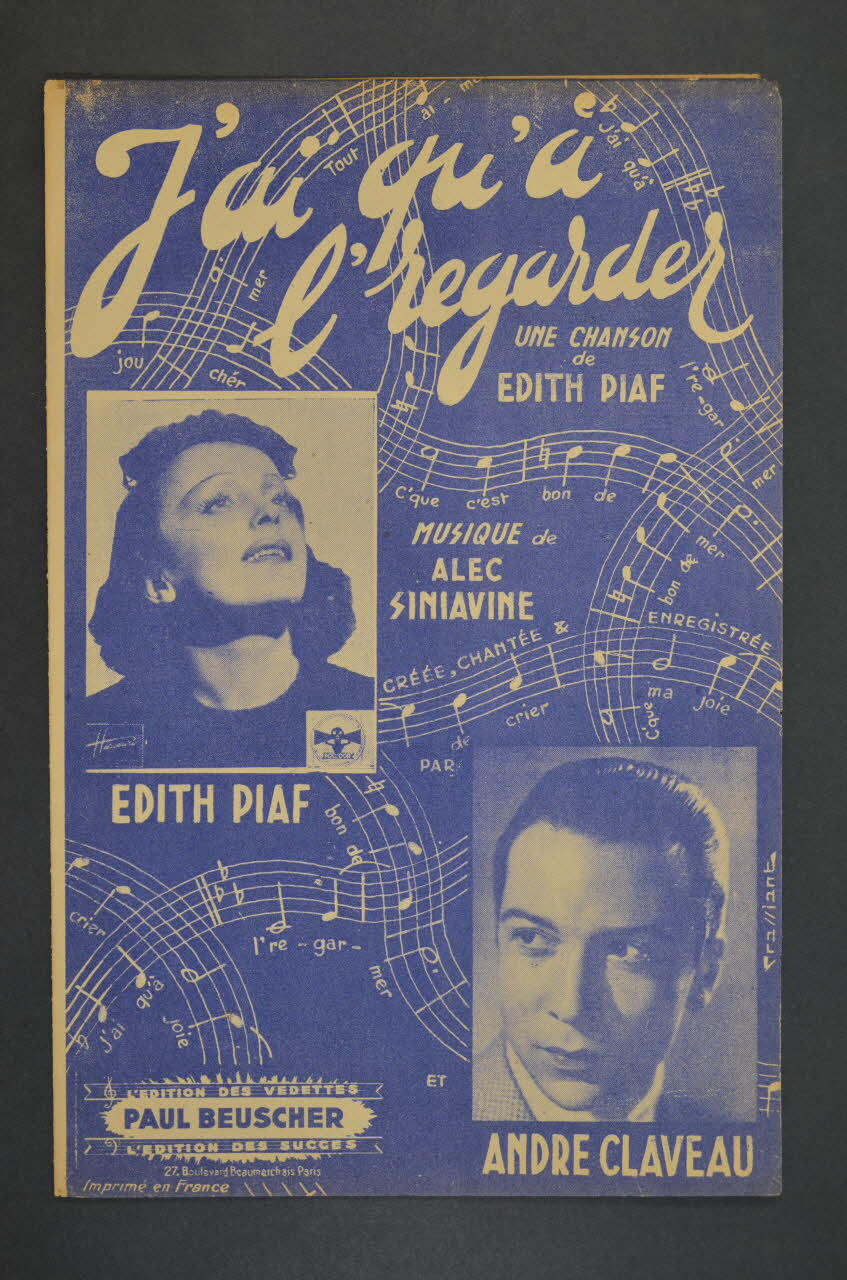 Alec Siniavine ; Edith Piaf ; Paul Beuscher chanson petit format 1943 1966.154.9 Photo Mucem