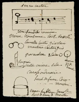 partie d'un ensemble de dessins Sur un carton  Une chandelle romaine 1968.102.2232.1 Photo Mucem